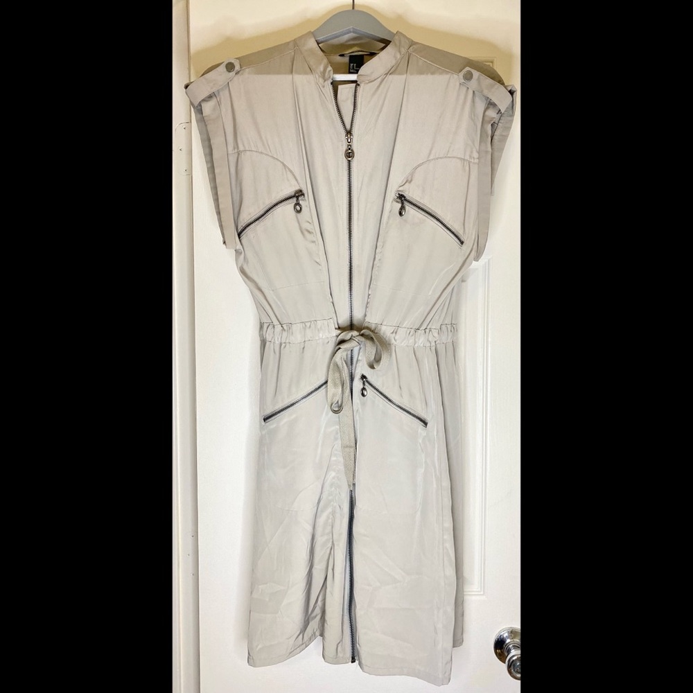 H&M Edgy Zipper Parachute Dress | Color: Gray | Size: 12